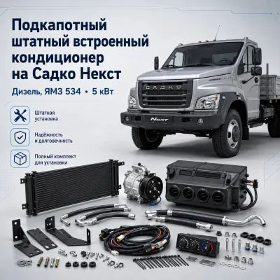 Подкапотный встроенный кондиционер для Садко Next с ЯМЗ-534, 5 кВт Подкапотный встроенный кондиционер для Садко Next с ЯМЗ-534, 5 кВт