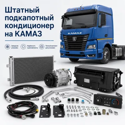 Штатный подкапотный кондиционер на КамАЗ с двигателем Cummins 6.7 л Штатный подкапотный кондиционер на КамАЗ с двигателем Cummins 6.7 л